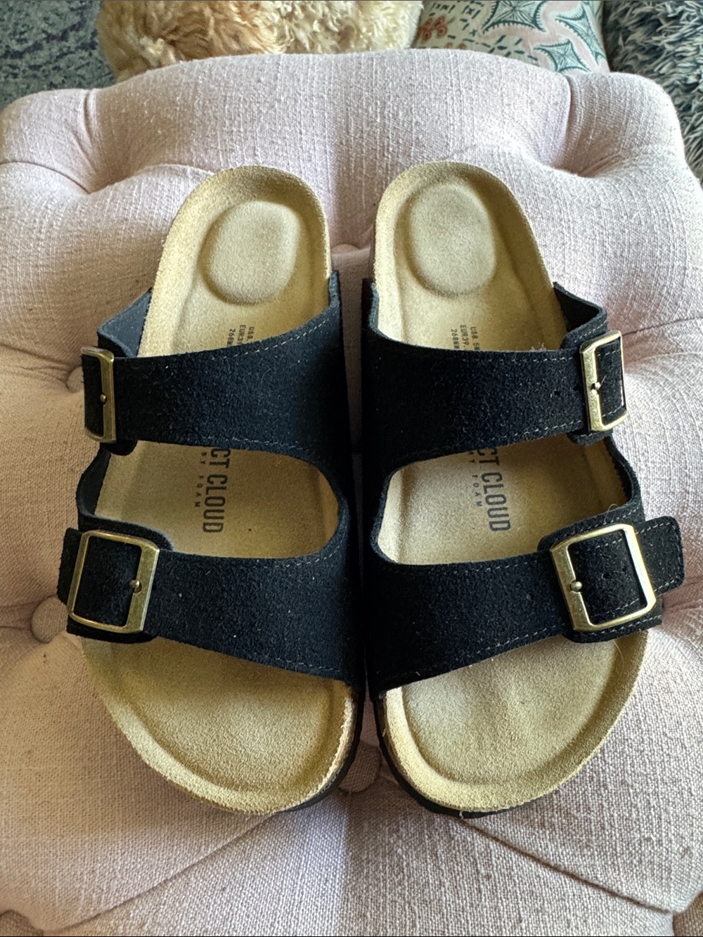 Project cloud leather flat sandals